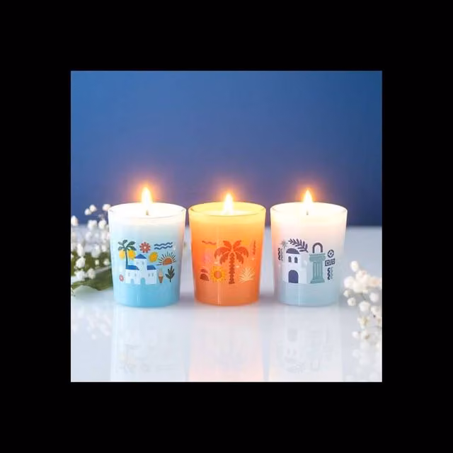 KDMD Scents of Europe Travel Scented Candle Trio in Multicolour