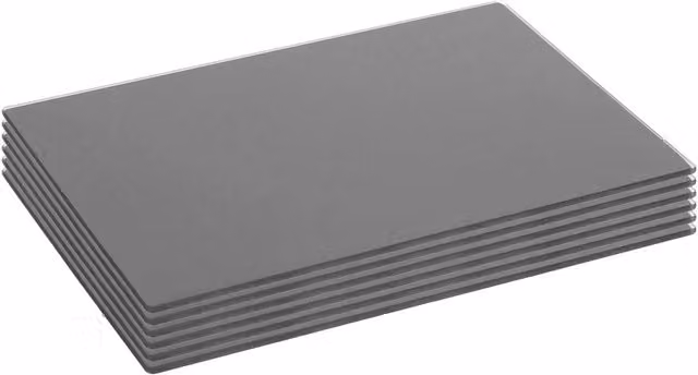Harbour Housewares Grey Glass Placemats, Pack of 6, W: 30 cm, D: 20 cm – 7