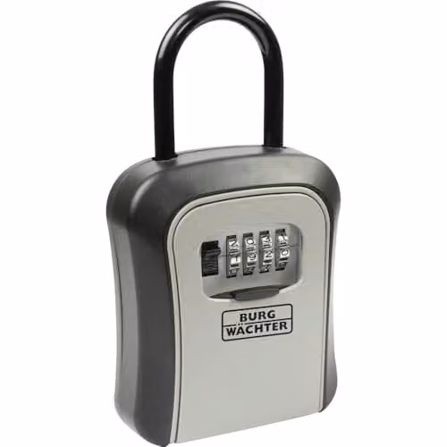 Burg-Wächter 50 SB Key Safe with 4-Digit Combination Lock and Removable Shackle, Black/Grey