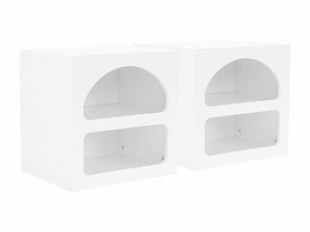 Vente-unique LUELA Set of 2 White Bedside Tables with Storage, W/D/H: 40 x 20 x 50 cm – 2