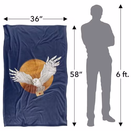 Warner Bros. Harry Potter Hedwig and The Moon Super Soft Silky Touch Fleece Throw Blanket, Multicolour, W: 91.44 cm x L: 147 cm – 3