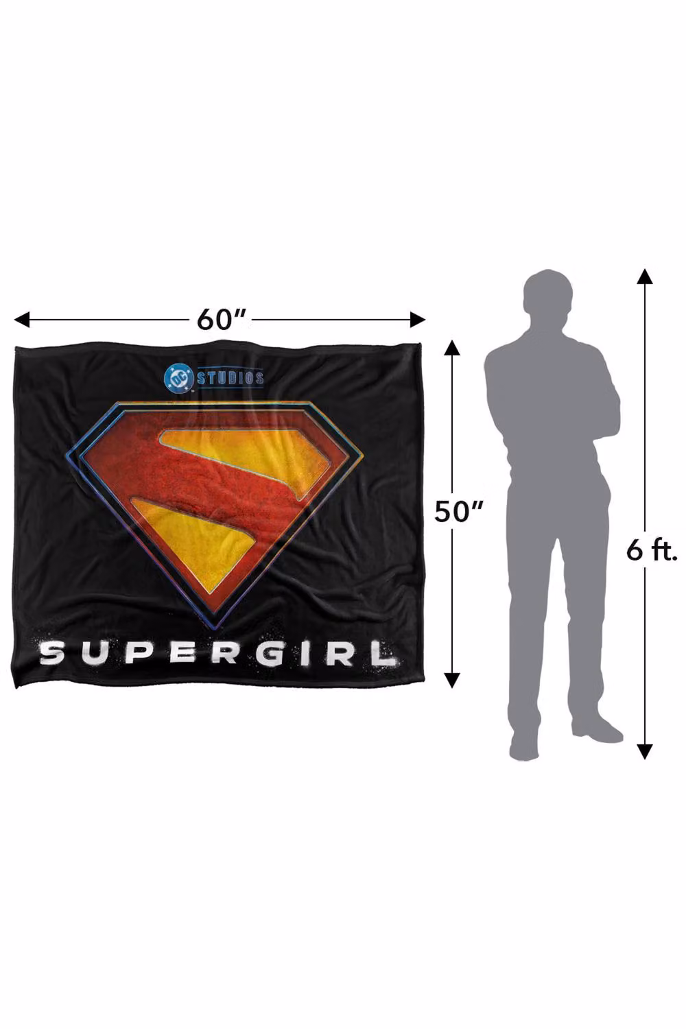 Warner Bros. Supergirl Large Multicolour Fluffy Polyester Blanket – 2