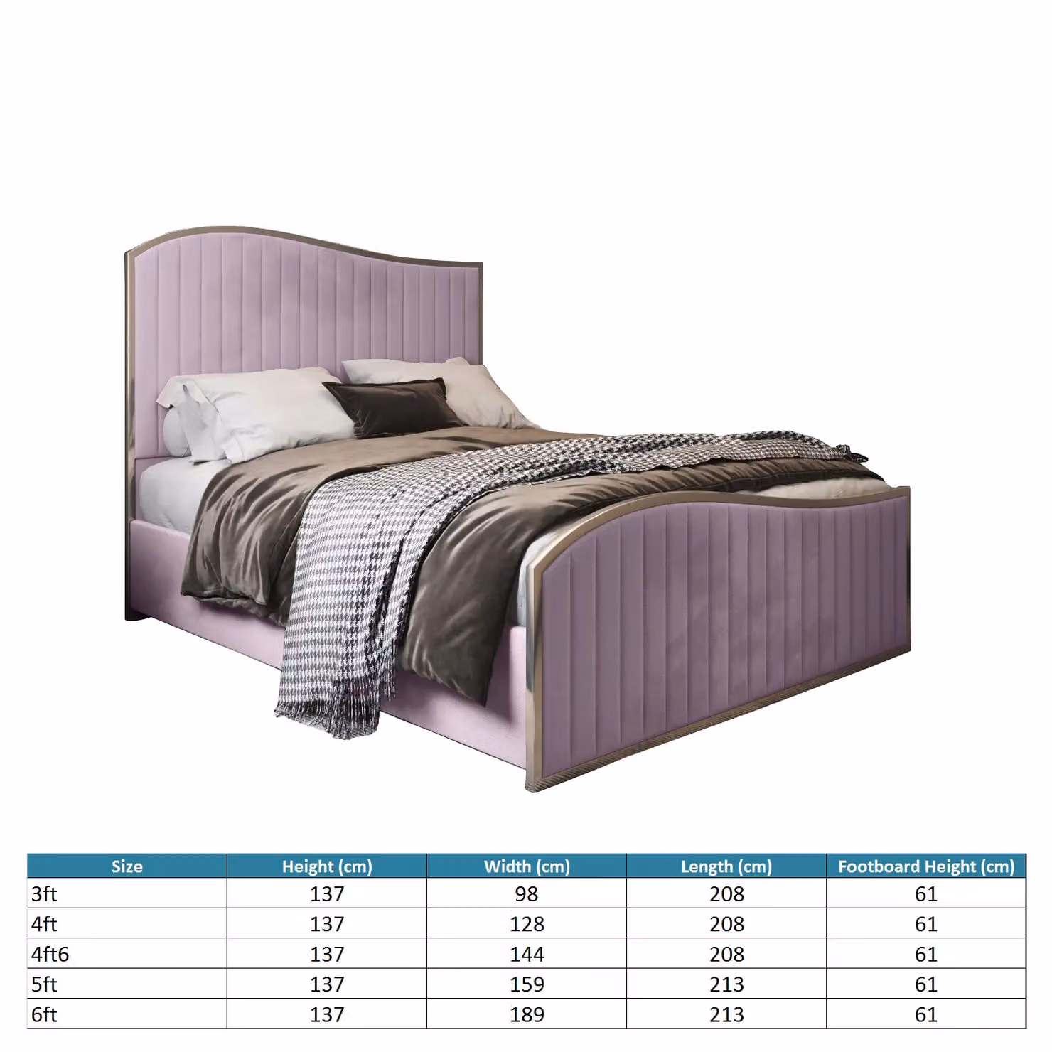 KDMD Brixton Super King Upholstered Velvet Bed Frame in Pink – 4