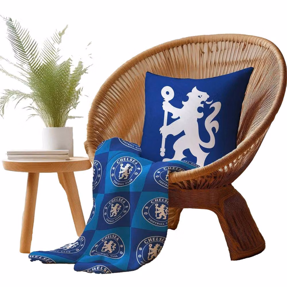 Chelsea FC Blue Checked Polyester Fleece Baby Blanket – 2