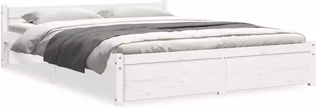 Berkfield Home White Solid Pine Wood Bed Frame with Drawers W/D/H: 160 x 200 cm – 1