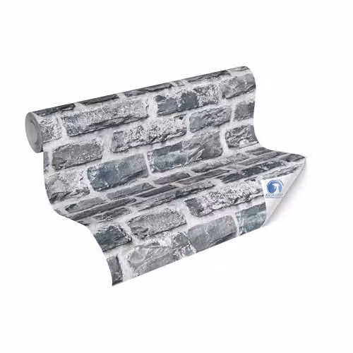 Livingwalls DESIGNDROP Non-Woven Pre-pasted Wallpaper in Grey and Black with Nature Stone Effect, W: 0.53 m, L: 10.05 m