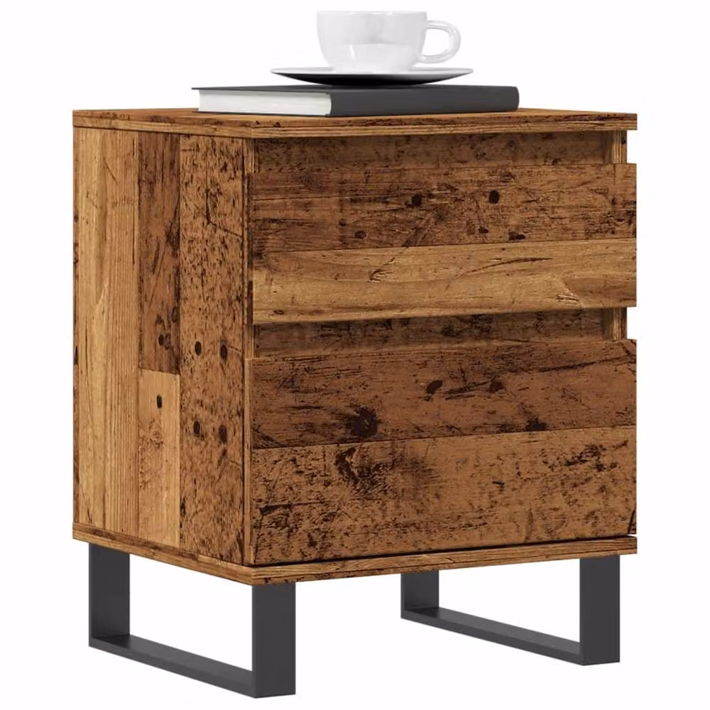 Berkfield Home Bedside Cabinet in Old Wood Brown, W/D/H: 40 x 35 x 50 cm – 2