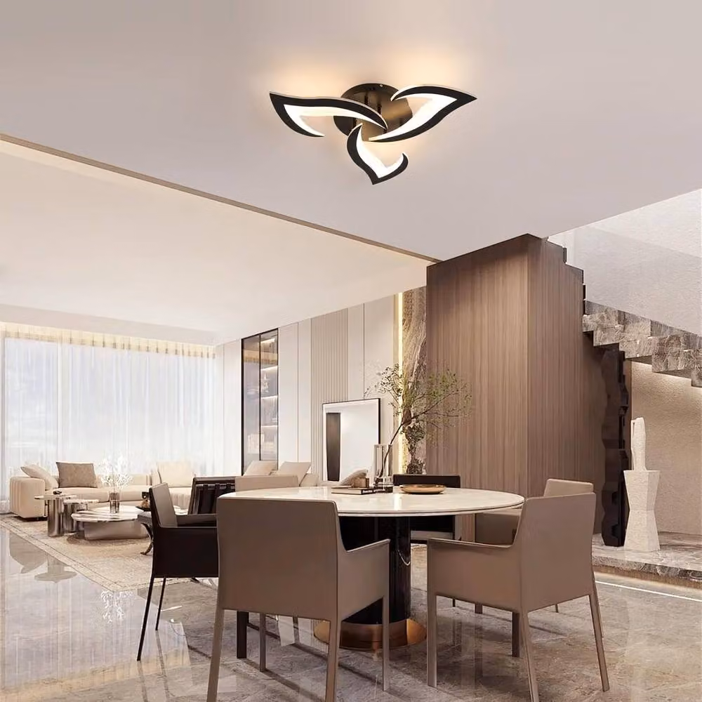 Goeco Modern Petal Design LED Ceiling Light in Black, 36W, 3000K, Diameter: 58 cm – 2