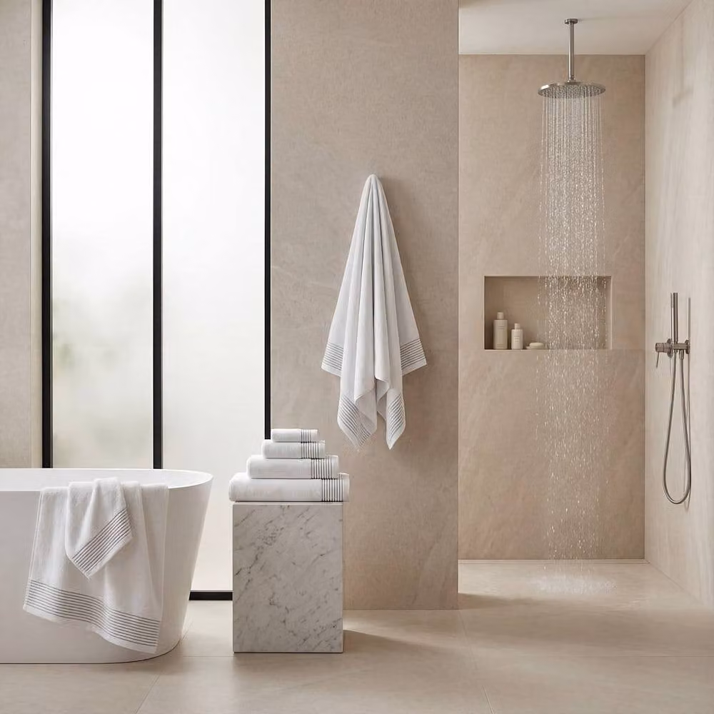 Bedable Plush Zero-Twist Cotton Towel Set in White – 2