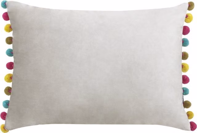 Make It A Home Fiesta Velvet Cushion, Multicolour and Grey, W: 50 cm, H: 35 cm