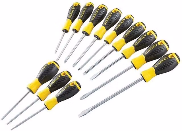 Stanley 12 Piece Essential Screwdriver Set, Multi Colour