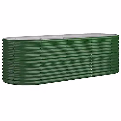 vidaXL Modern Green Metal Garden Planter, W/D/H: 224 x 80 x 68 cm