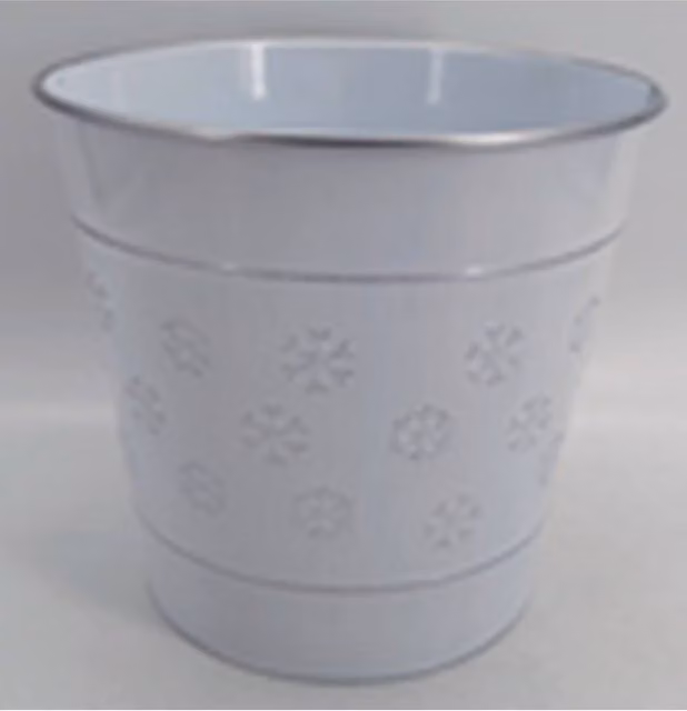 KDMD White Rustic Frosted Snowflakes Pot, 19mm, Off-White