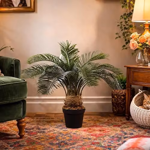 Leaf Design UK Green Artificial Cycas Palm Plant, Height: 60 cm – 2