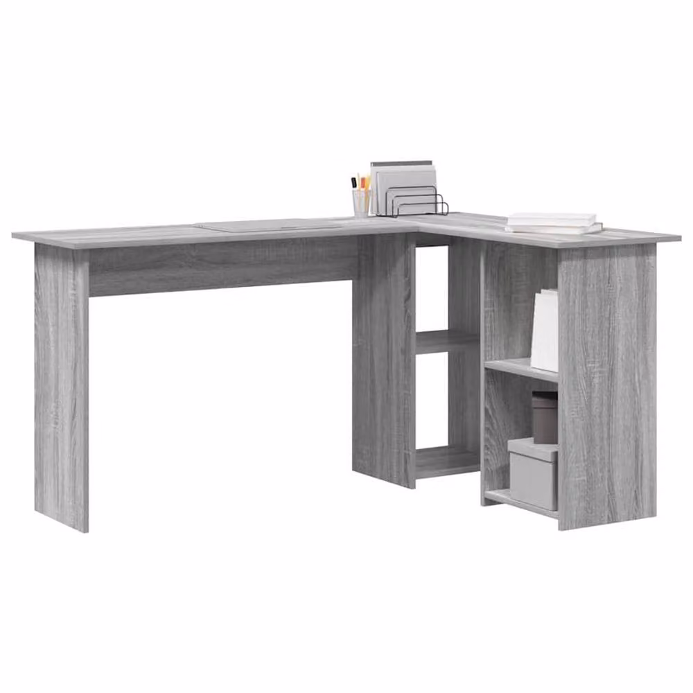 Berkfield Home Grey Sonoma MDF Computer Desk with Medium Storage – 3