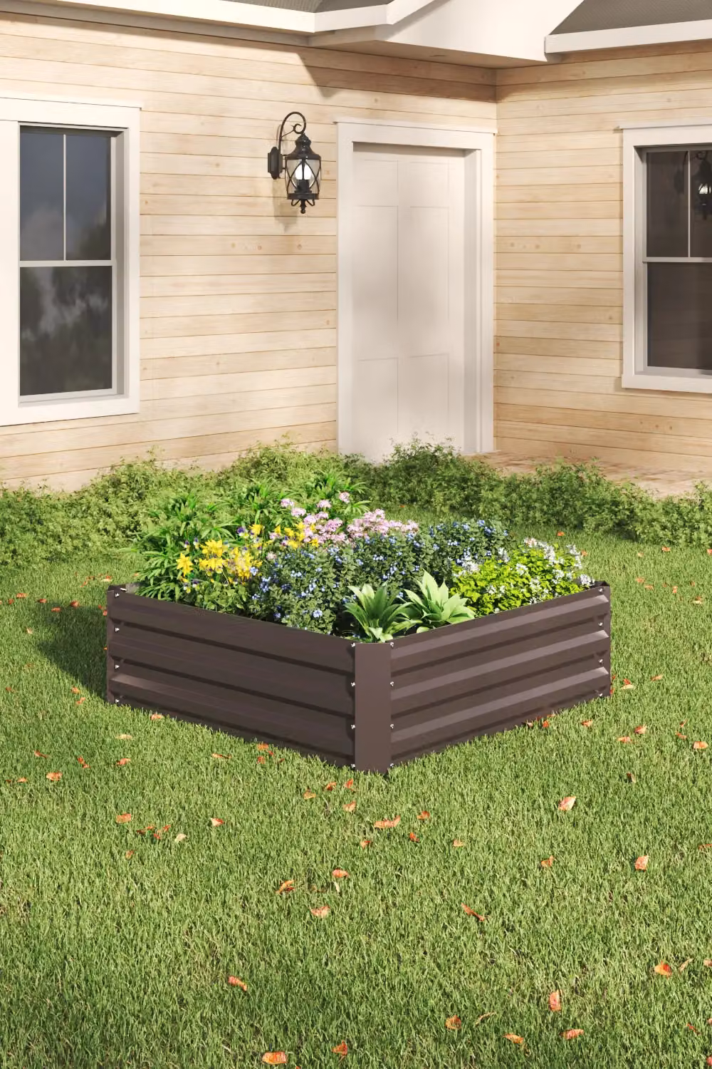 Living and Home Brown Galvanised Steel Elevated Metal Raised Garden Bed W/D/H: 100 x 100 x 30 cm – 2