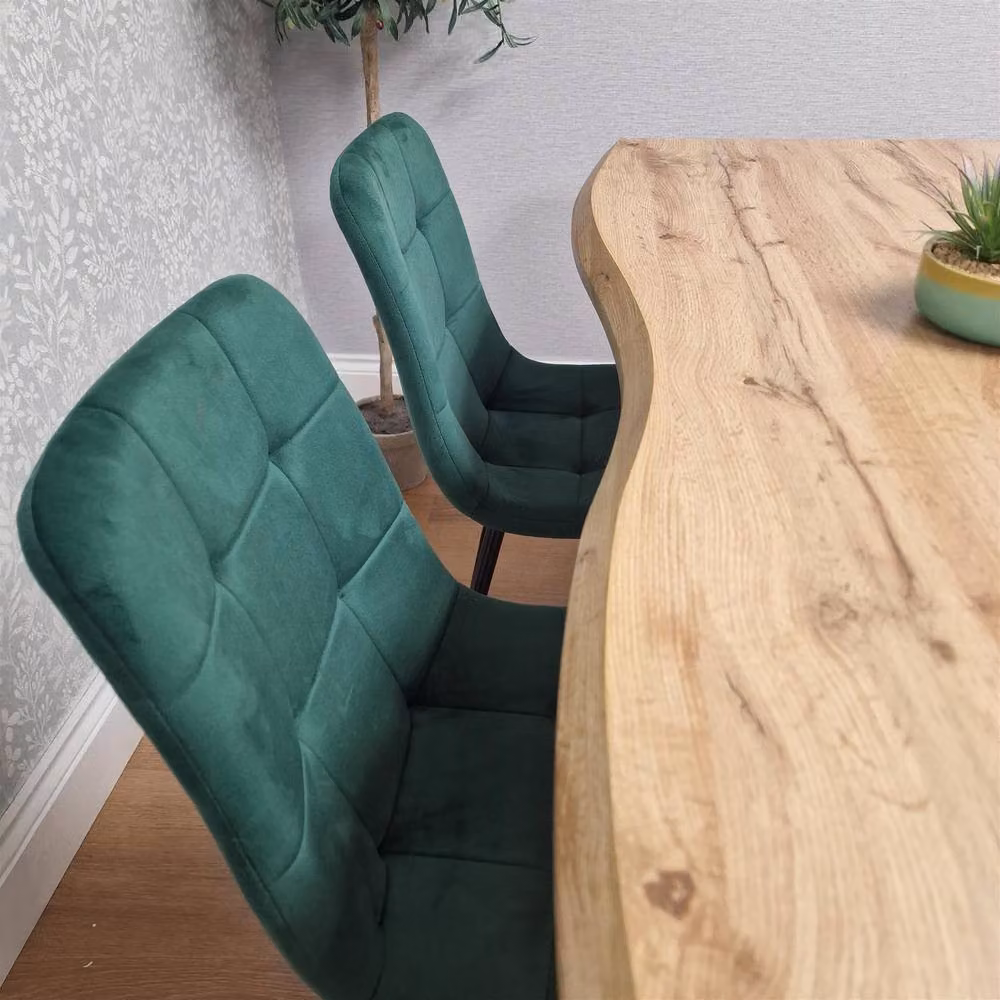 KOSY KOALA Dining Table Set with 4 Green Chairs and Rectangular Wood Table – 2