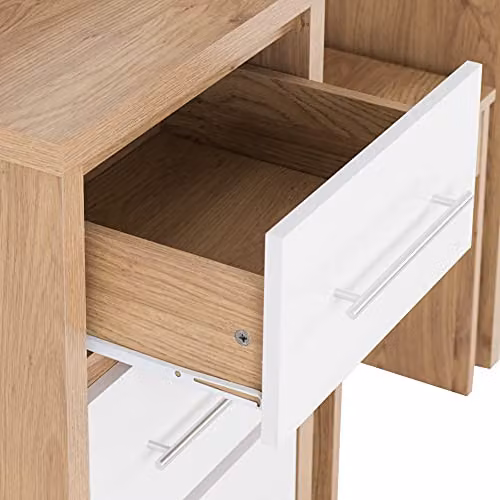 Seconique Seville 3 Drawer Dressing Table Set in White Gloss – 3