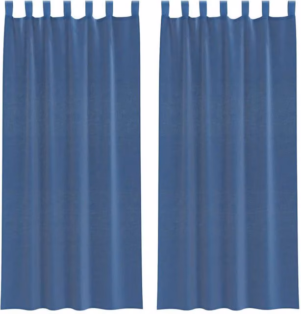 Berkfield Home Voile Fabric Panel Curtains with Tabs, Blue, W: 140 cm, H: 245 cm, 2 Pack