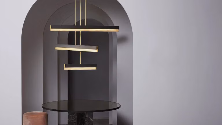 CTO Lighting Artes Collective Pendant Light in White and Gold/Brass with Alabaster and Metal