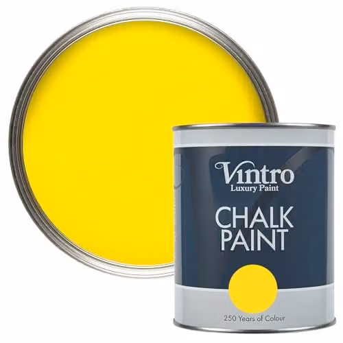 Vintro Paint Osborne Yellow Bright Yellow Chalk Paint for Furniture, Walls and Woodwork, 1 l