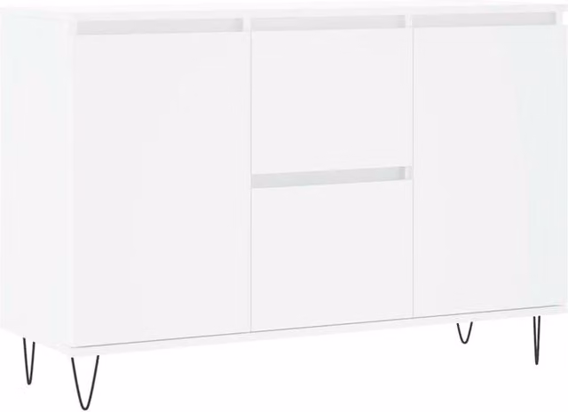 Berkfield Home White Matt Sideboard in Engineered Wood W/D/H: 104 x 35 x 70 cm