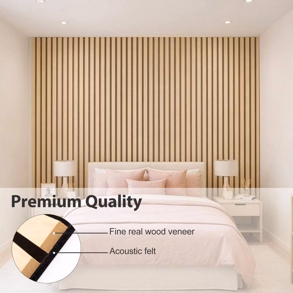 FLAVORA 2-Piece Wooden Acoustic Felt Wall Panels in Brown – 4