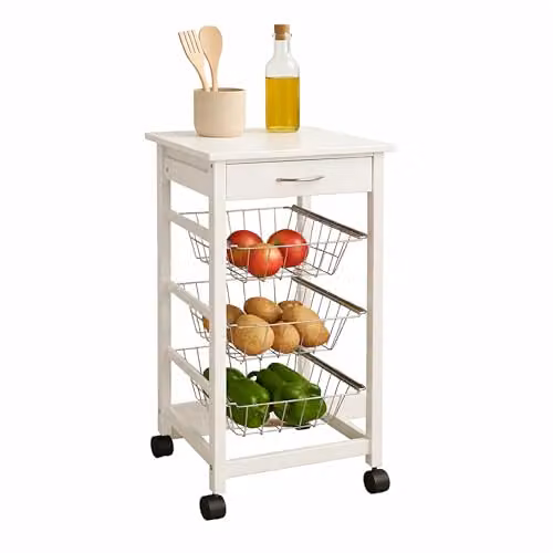 Orsina White Kitchen Trolley – 1