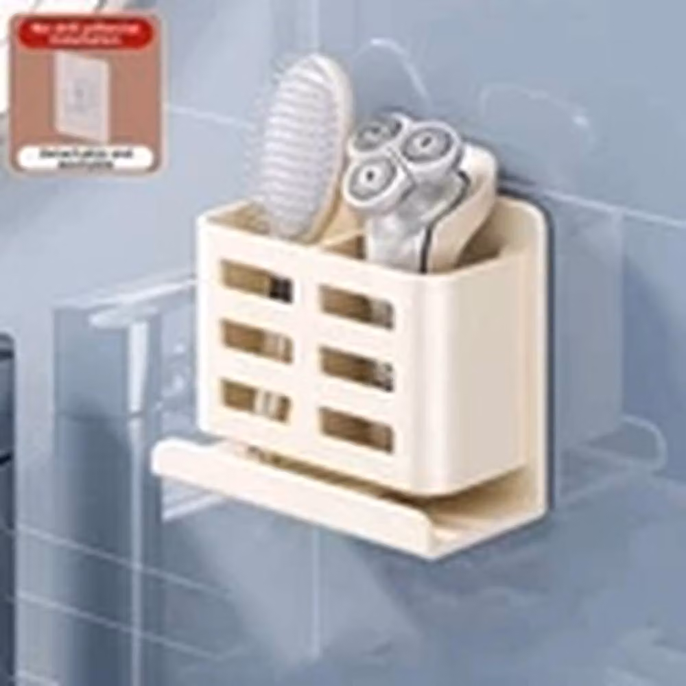 Havendro White Wall Mounted Toothbrush Holder Self Adhesive Ventilated Aluminium and Plastic Storage Rack – 2
