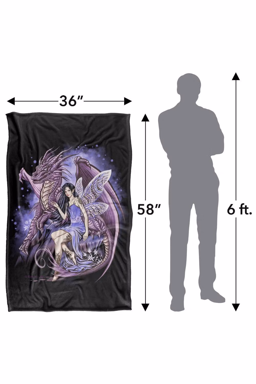 JQ Licensing En Protectors Of The Realm Fairy And Dragon Silky Touch Super Soft Fleece Throw Blanket, Multicolour, W: 91 cm, D: 147 cm – 8