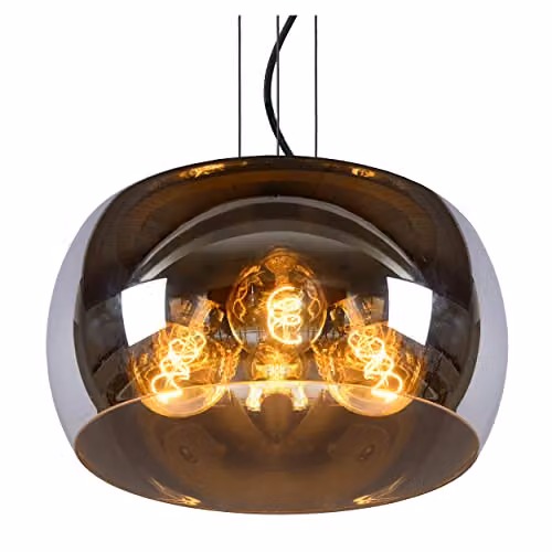 Lucide Olivia Dimmable Adjustable Modern Pendant Light in Grey with Glass Shade, Diameter: 40 cm – 3
