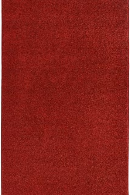 The Rugs Plain Velour Rectangular Rug in Brown and Red, W/D: 150.0 x 80.0 cm