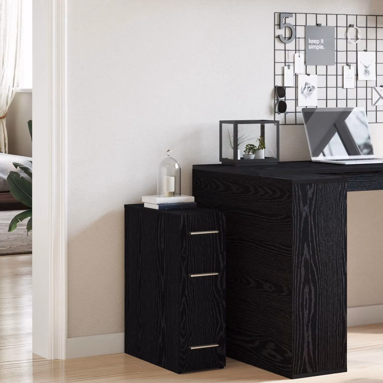 Berkfield Home Apothecary Cabinet in Black Oak, W/D/H: 20 x 45.5 x 60 cm – 3