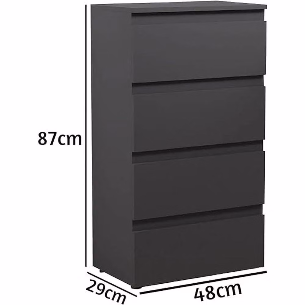 Kelvenix 4 Drawer Chest of Drawers in Dark Grey – 2
