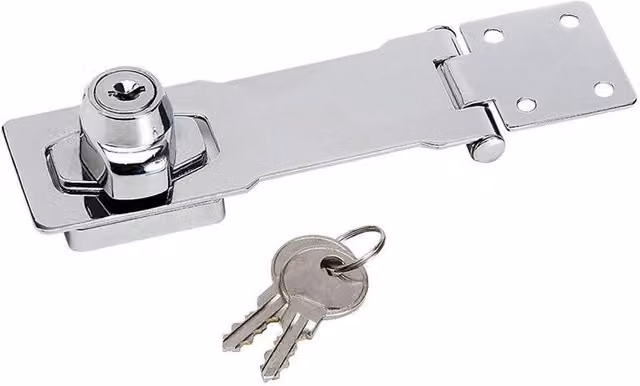 Master Lock Chrome Plated Steel Locking Hasp, Silver, 118mm