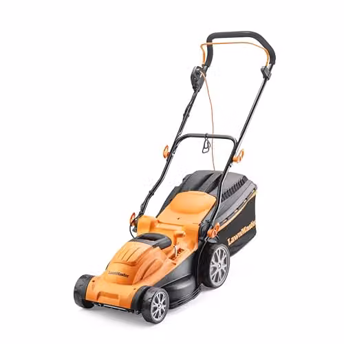LawnMaster 37cm Electric Lawnmower with Mulching Kit and Collection Bag, Orange – 1