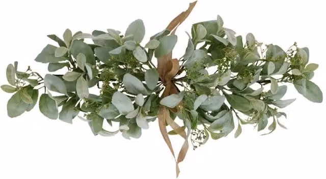 Lemon Pavilion Winter Spray Arrangement with Lambs Ear and Wax Flower, Green, H: 70 cm