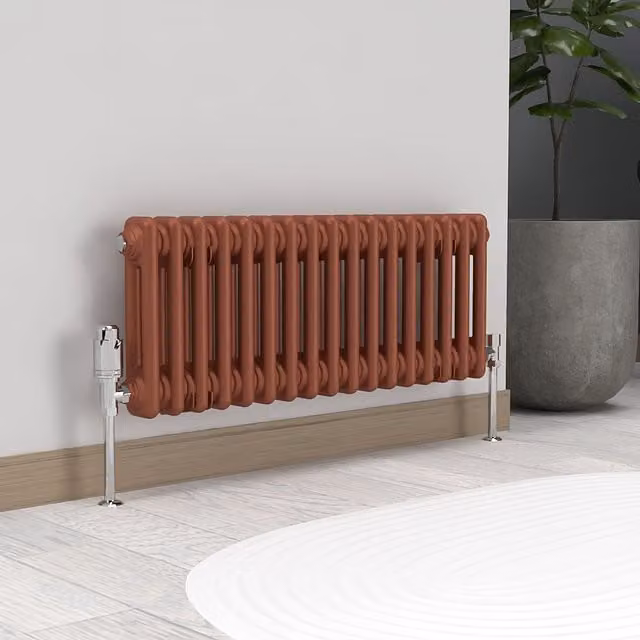 Lux Heat Horizontal Column Radiator in Bronze, W/H: 30.0 x 78.5 cm
