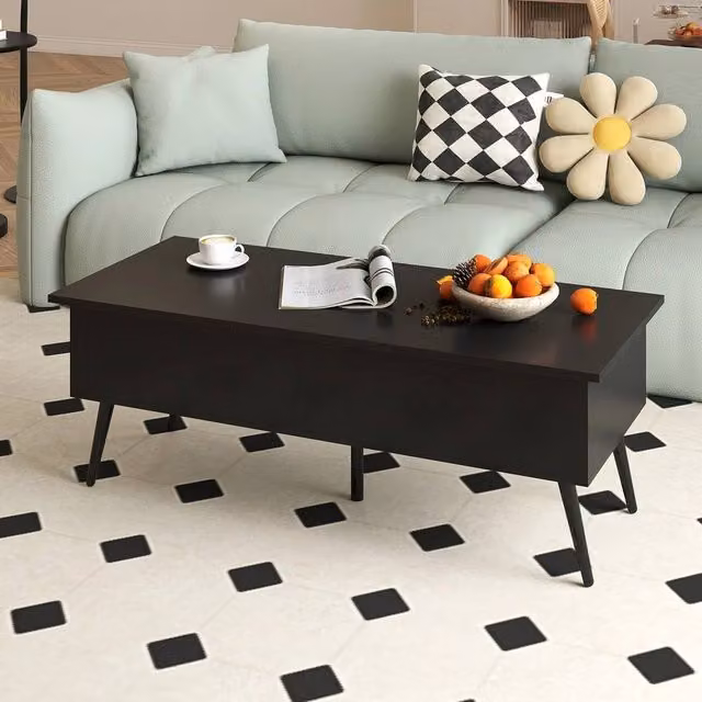 VOGREX Black Lift Top Office Coffee Table, W/D/H: 110 x 48 x 40-53 cm – 1