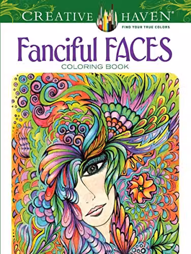 Creative Haven Fanciful Faces Colouring Book