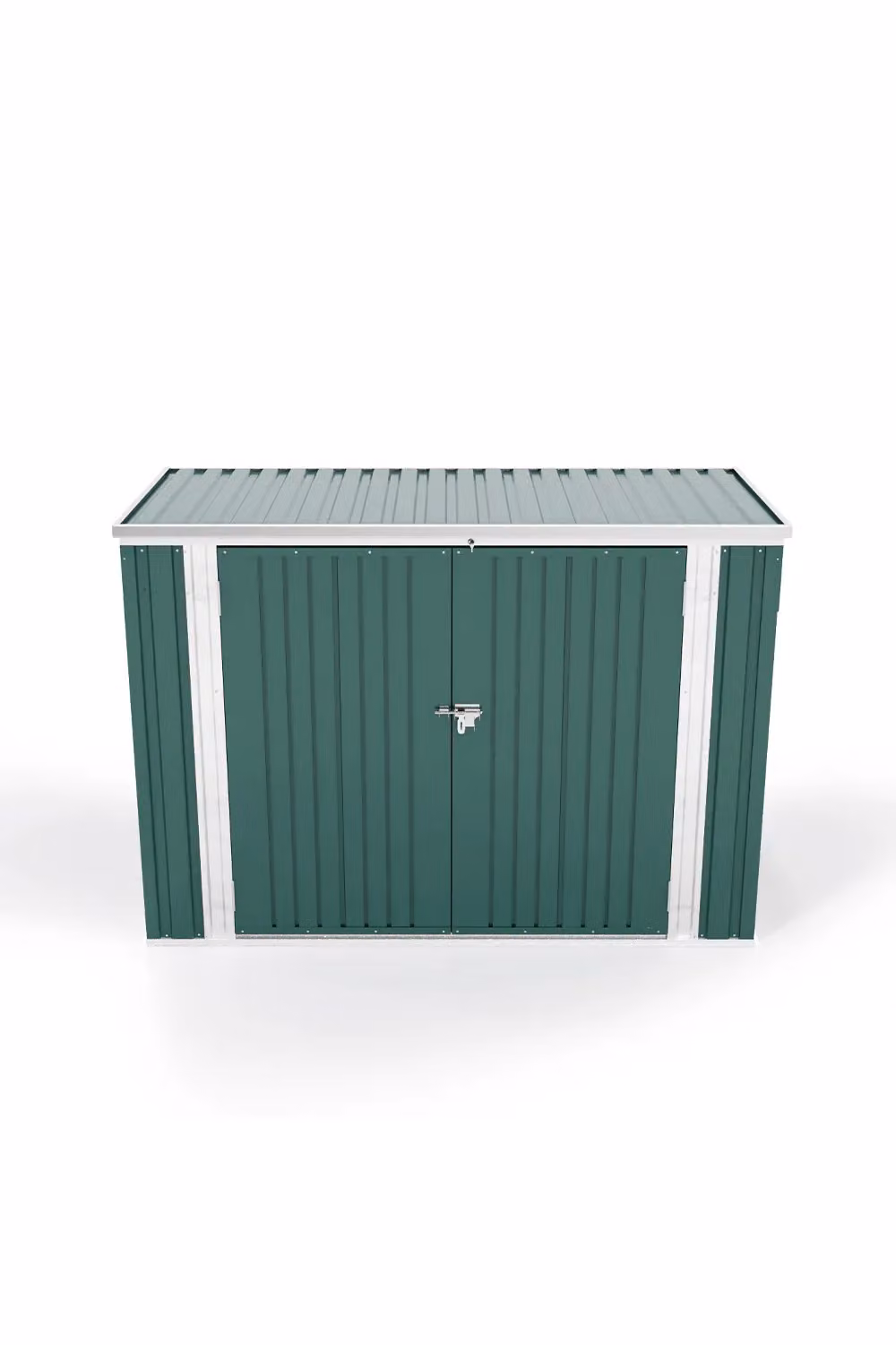Living and Home Steel Double Door Bin Store Enclosure, Green, H x W x D: 176 x 130 x 105 cm – 3