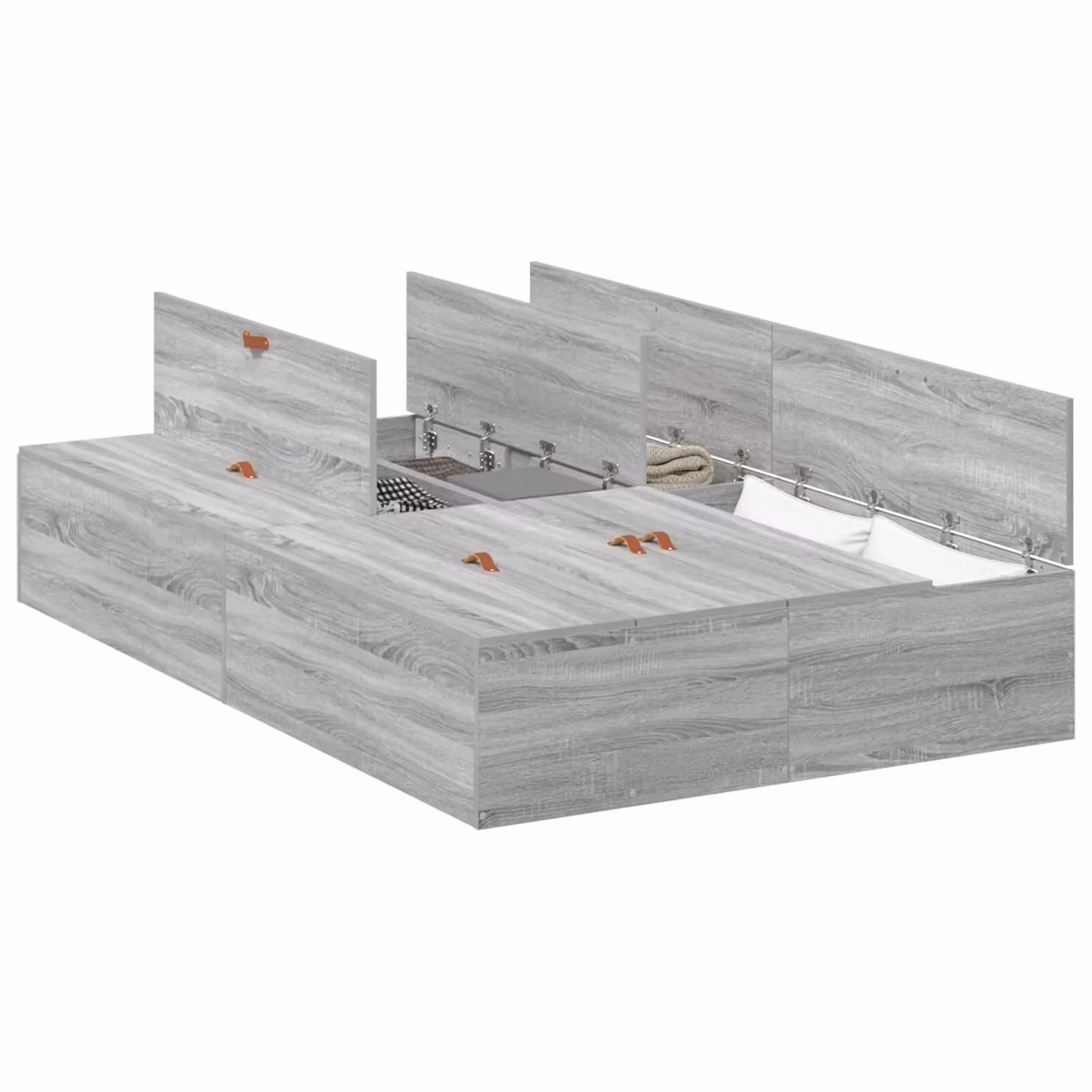 Berkfield Home Grey Sonoma Storage Bed Frame W/D/H: 120 x 200 cm – 2