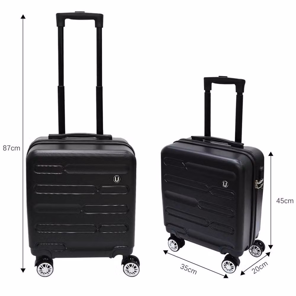Havendro ABS Carry On Cabin Luggage Hand Suitcase, Black, W/D/H: 55 x 35 x 20 cm – 2
