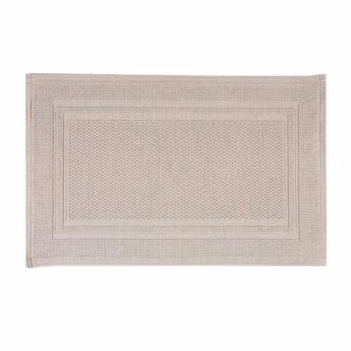 Christy Fina Rectangular Cotton Bath Mat in Grey and Beige, W: 80 cm, D: 50 cm