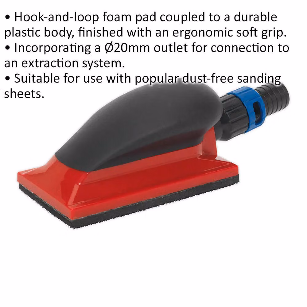 Loops Dust Free Sanding Block Red Hook and Loop Foam Pad W: 120 mm, D: 70 mm, H: 20 mm – 2