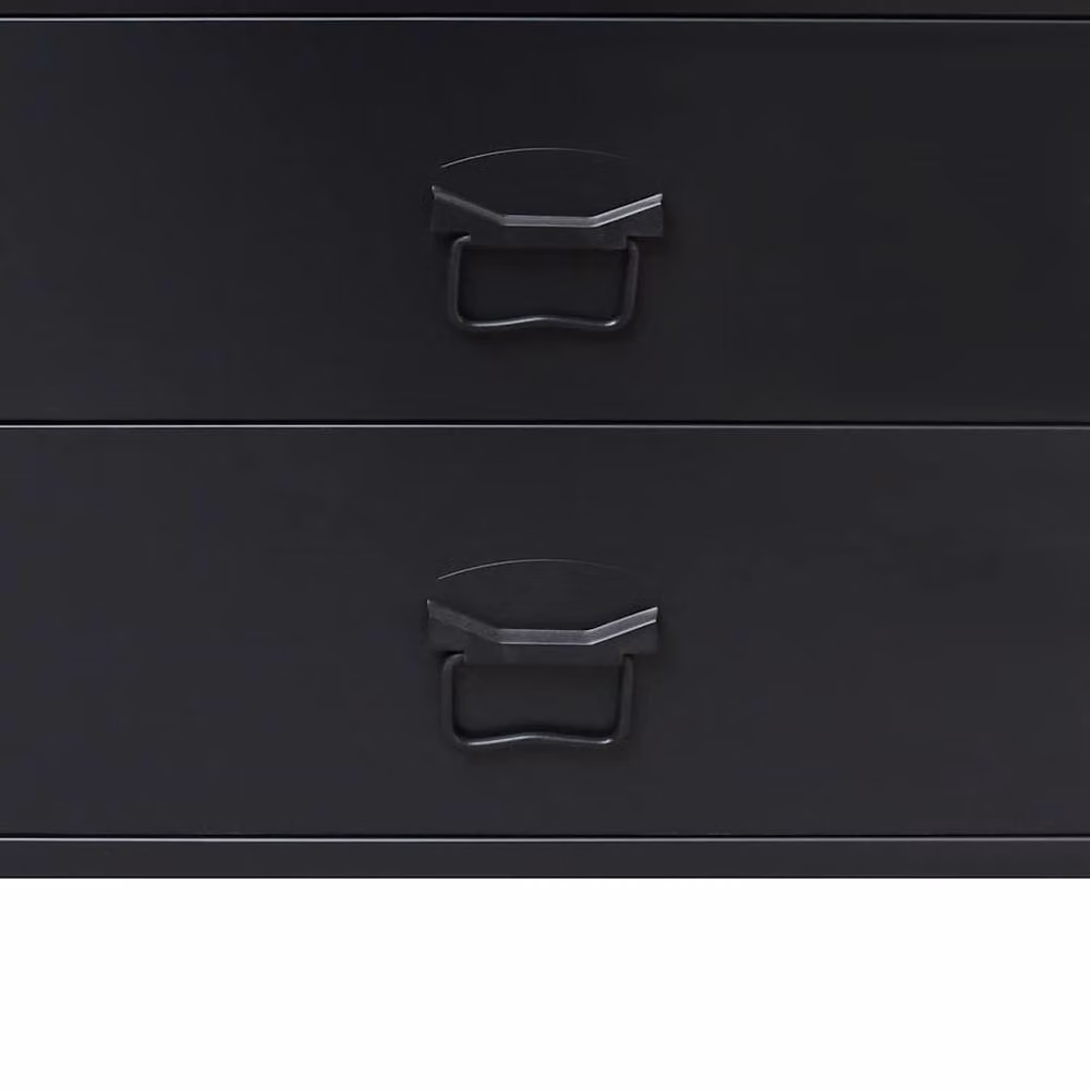 Berkfield Home Industrial Style Metal Decorative Chest of Drawers, Black, W: 78 cm, D: 40 cm, H: 93 cm – 4