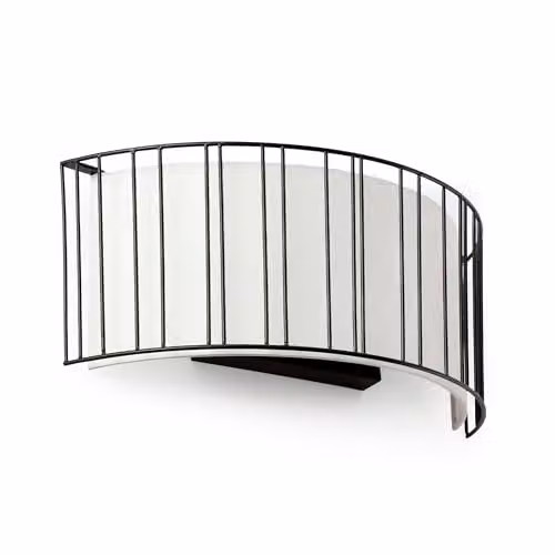 Netlighting Linda 2 Light Modern Indoor Wall Light in Black and White with Fabric and Metal Shades, E27 – 1