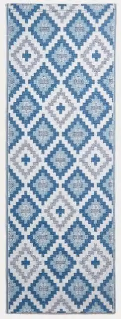 Homescapes Blue Mia Aztec Reversible Outdoor Rug, Woven Polypropylene, 200 cm