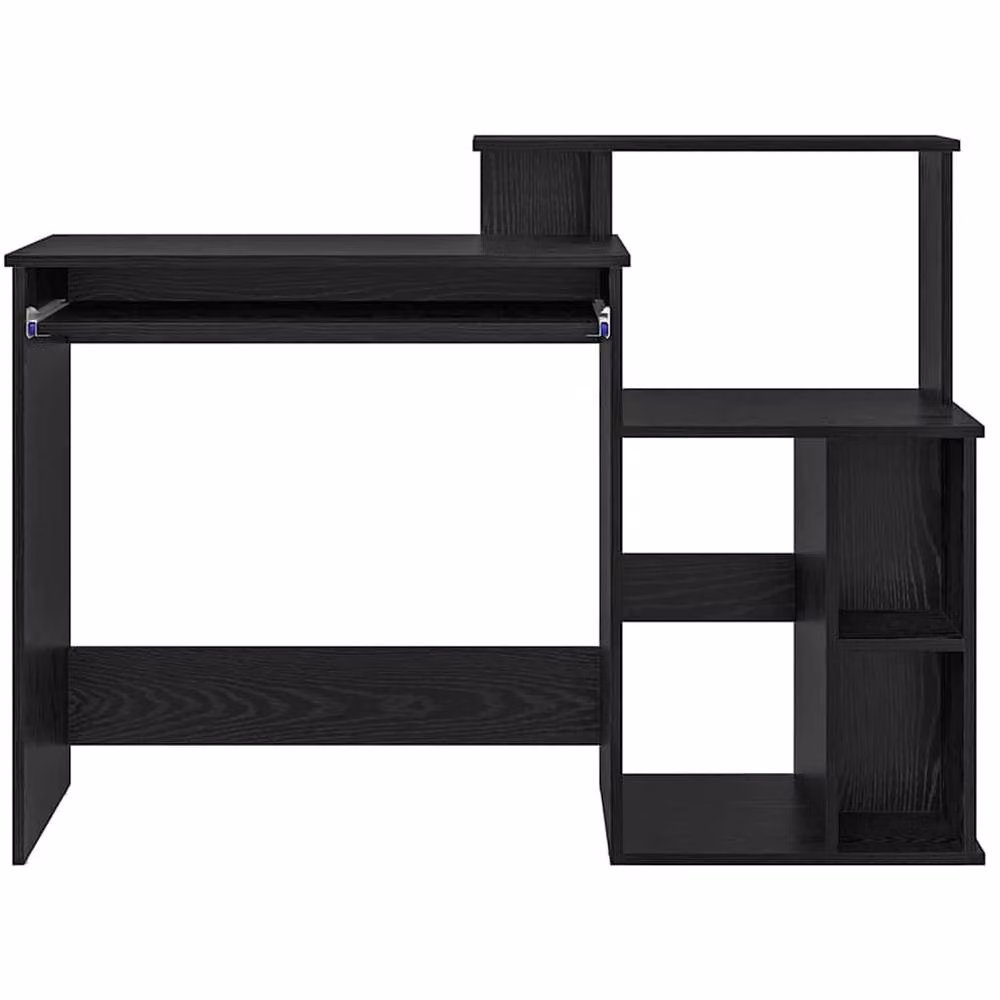 Berkfield Home Modern Writing Desk with Storage in Black Oak, W/D/H: 120.5 x 44 x 88.5 cm – 5
