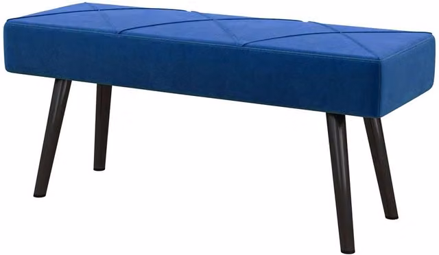 Kelvenix Blue Velvet Upholstered Hallway and Bedroom Bench – 1